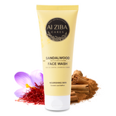 ALZIBA CARES Sandalwood Face wash with Saffron Turmeric Extracts & Citric Acid | Effective for skin Cleansing, Brightening and Nuourishing | 100 ML | for Men and Women, All Season & all Skin Types