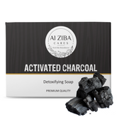 ALZIBA CARES Activated Charcoal Soap (Pack of 4) with Bamboo Charcoal and Glycerine | For Clean, Detox and Hydrates Skin | High TFM Grade 1, Vegan | For all Skin Types | 100G * 4 Soap Bar