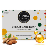 ALZIBA CARES Cream Care Soap (Pack of 4) with Vitamin E and Almond Oil | For Nourishing, Soft and Supple Skin | High TFM (Grade 1), Vegan | For all Skin Types | 100G * 4 Soap Bar