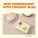 ALZIBA CARES Coconut Soap (Pack of 4) with Coconut Oil, Coconut Extracts and Glycerine | For Deep Moisturization and Hydrated Skin | High TFM (Grade 1), Vegan | For all Skin Types | 100G * 4 Soap Bar
