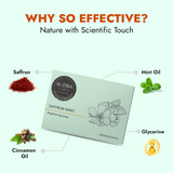 ALZIBA CARES Saffron Mint Soap (Pack of 4) with Saffron, Mint & Cinnamon Oil | For Brightening, Cooling and Clear Skin | High TFM (Grade 1), Vegan | For all Skin Types | 100G * 4 Soap Bar