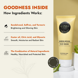 ALZIBA CARES Sandalwood Face wash with Saffron Turmeric Extracts & Citric Acid | Effective for skin Cleansing, Brightening and Nuourishing | 100 ML | for Men and Women, All Season & all Skin Types