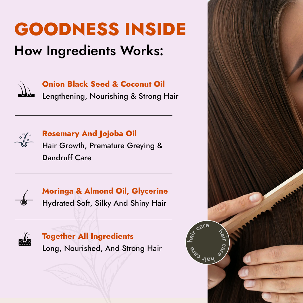 ALZIBA CARES Onion Black Seed oil Shampoo with Rosemary, Jojoba, Moringa, Coconut and Almond Oil | For Lenghthening & Nourishing Hair & Strong Hair | 500 ML | for Men and Women, All Season & all Hair Types ALZIBA CARES Onion Black Seed oil Shampoo with Rosemary, Jojoba, Moringa, Coconut and Almond Oil | For Lenghthening & Nourishing Hair & Strong Hair | 500 ML | for Men and Women, All Season & all Hair Types