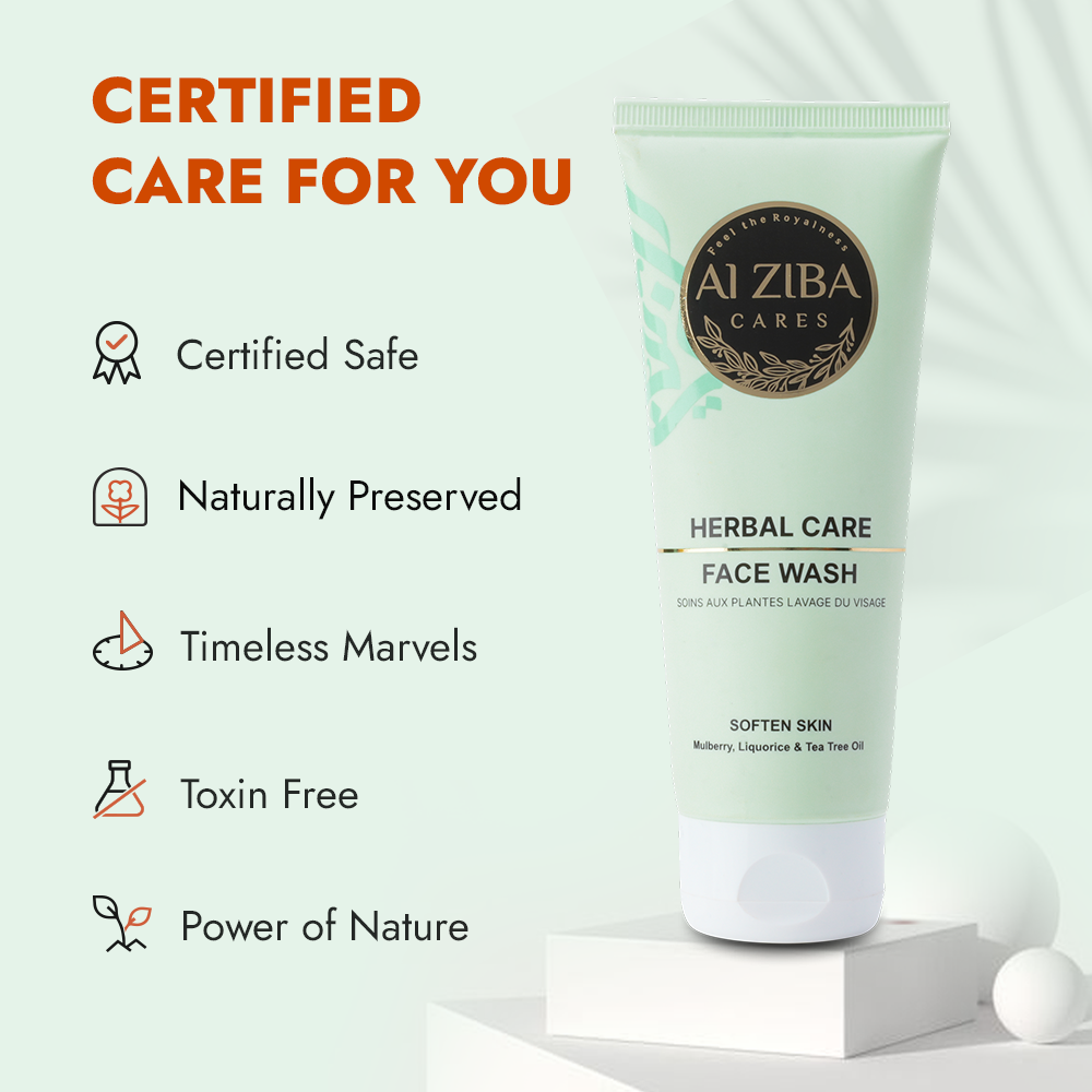 ALZIBA CARES Herbal Care Face wash with Mulberry, Liquorice, Tea Tree oil & D-Panthenol | for Soft, Supple & Balanced Skin | 100 ML | for Men and Women, All Season & all Skin Types ALZIBA CARES Herbal Care Face wash with Mulberry, Liquorice, Tea Tree oil & D-Panthenol | for Soft, Supple & Balanced Skin | 100 ML | for Men and Women, All Season & all Skin Types