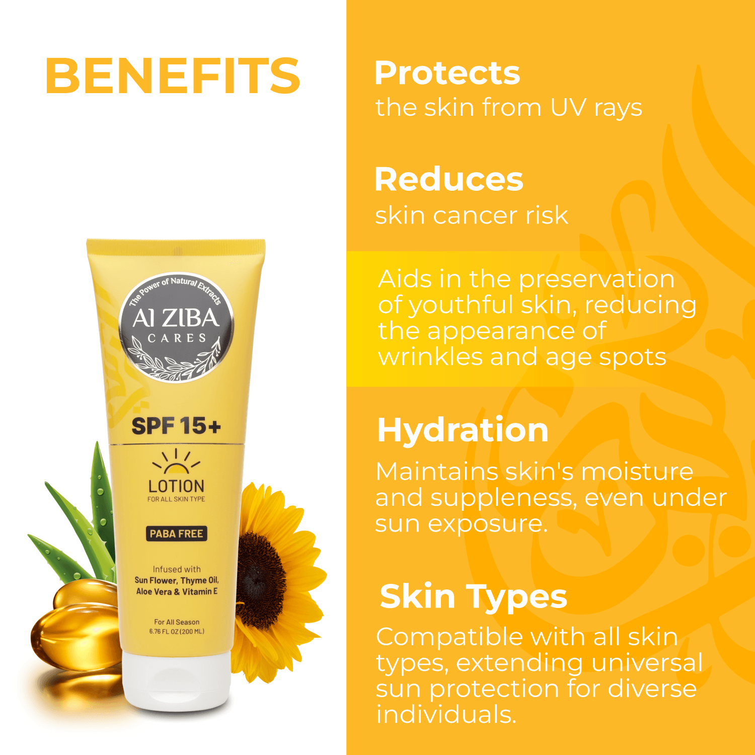 Buy ALZIBA CARES SUNSCREEN 15 SPF No White Cast