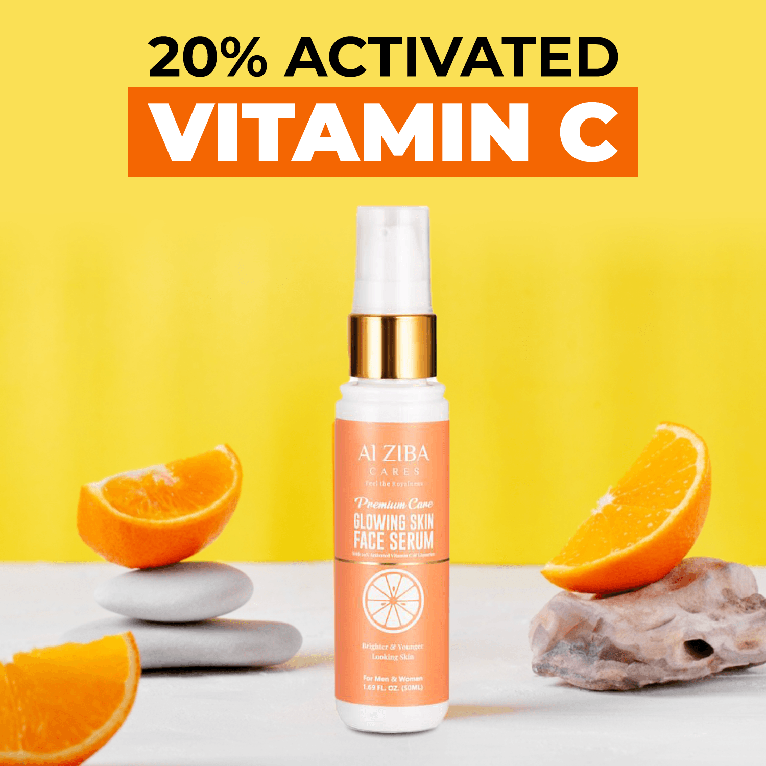Glowing Skin Face Serum with 20% Activated Vitamin C & licorice-50ML - ALZIBA CARES