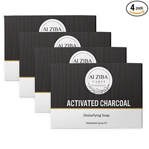 Activated Charcoal Detoxifying Soap – 100GM (Pack of 4) - ALZIBA CARES