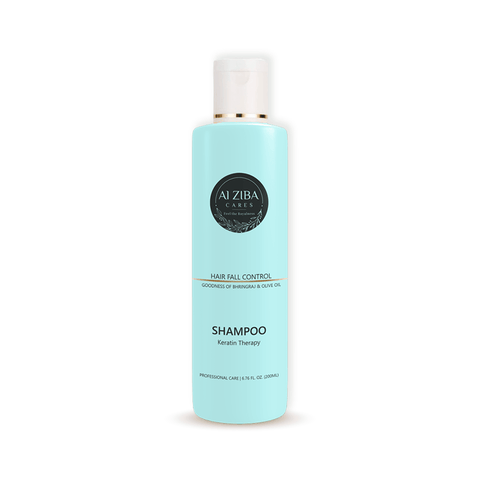 Hair Fall Control Shampoo With Bhringraj & Olive Oil (Keratin Therapy) – 200ML - ALZIBA CARES