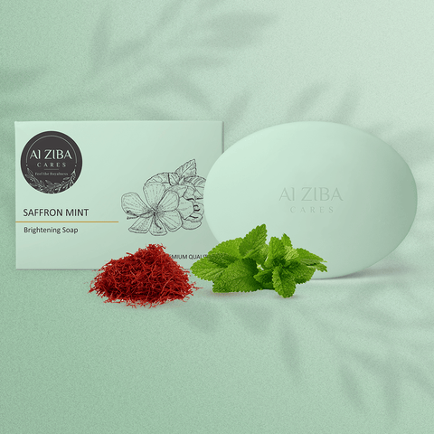 Saffron Mint Brightening Soap – 100GM (Pack of 4) - ALZIBA CARES