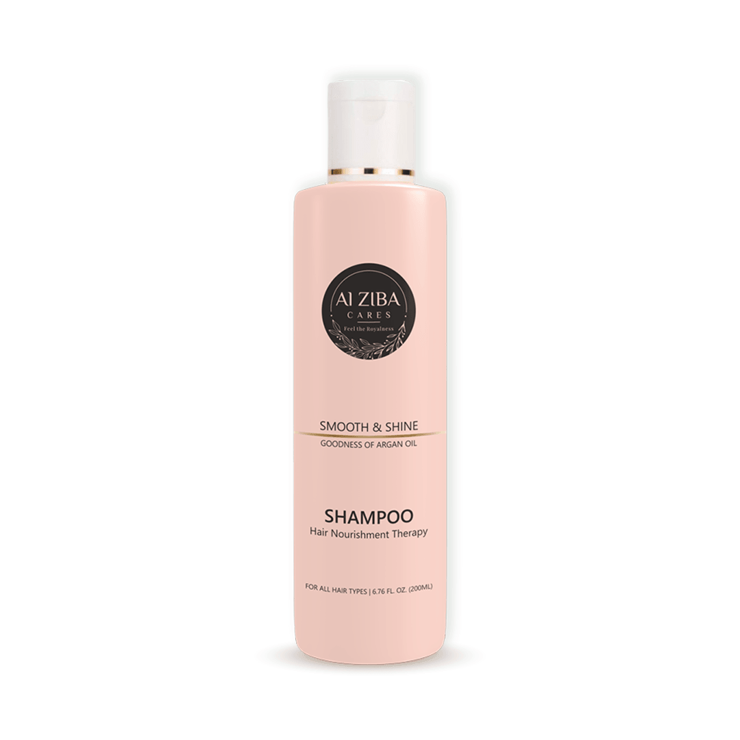Smooth & Shine Shampoo With Argan Oil & D-PANTHENOL (Hair Nourishment Shampoo) – 200ML - ALZIBA CARES