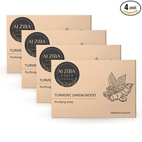 Turmeric Sandalwood Purifying Soap – 100GM (Pack of 4) - ALZIBA CARES